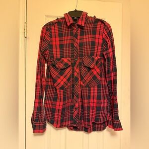 Red and Black Plaid Dex Shirt
